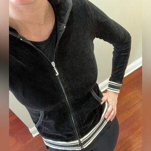 Juicy Couture OG Black Velour Zip-Up Hoodie